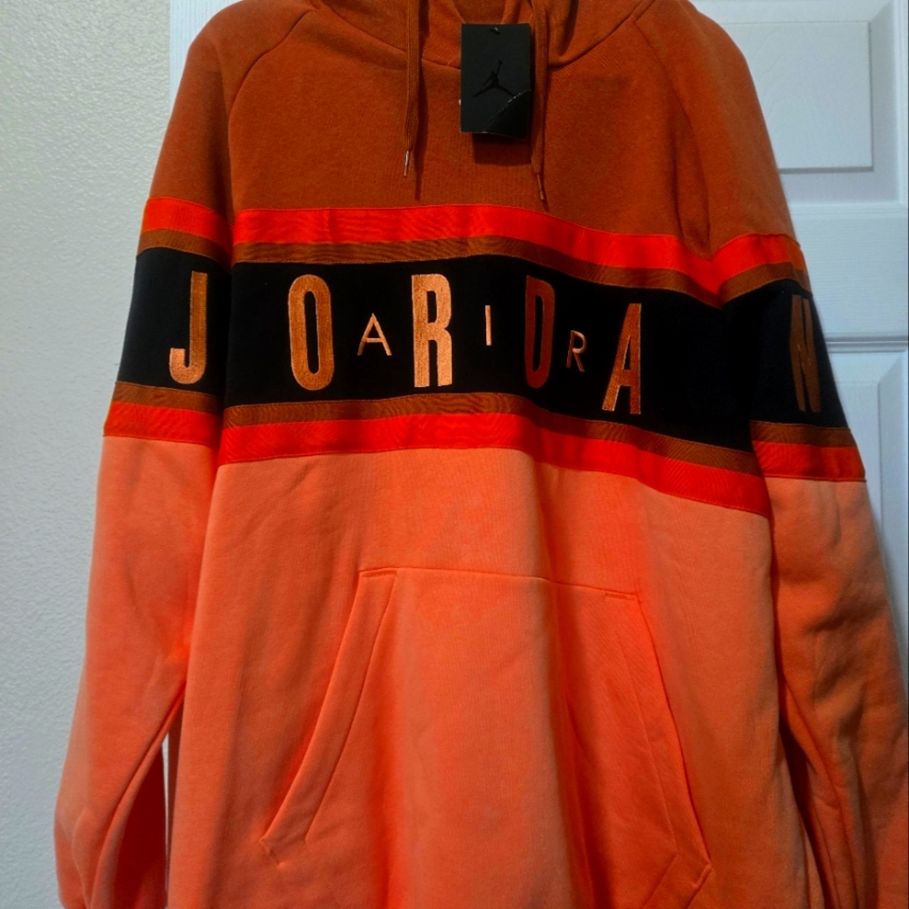 Brand New With Tags Jordan Orange and Black Hoodie